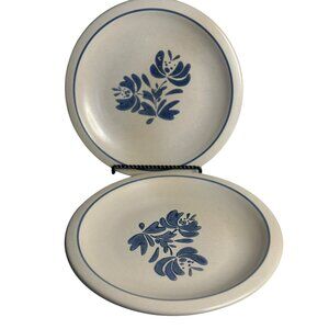 VTG 80s Pfaltzgraff Yorktowne 10" Dinner Plates Floral Stoneware Dinnerware USA